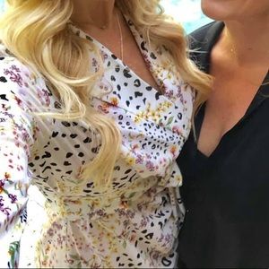 Rachel Roy Spotted Floral Button Up Wrap Dress